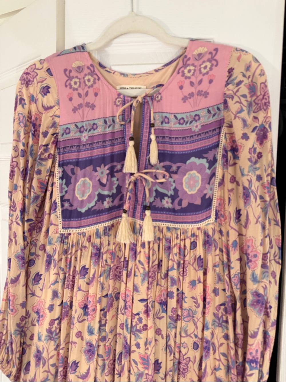 Spell and the Gypsy Pink and Purple Floral Tassel Dress